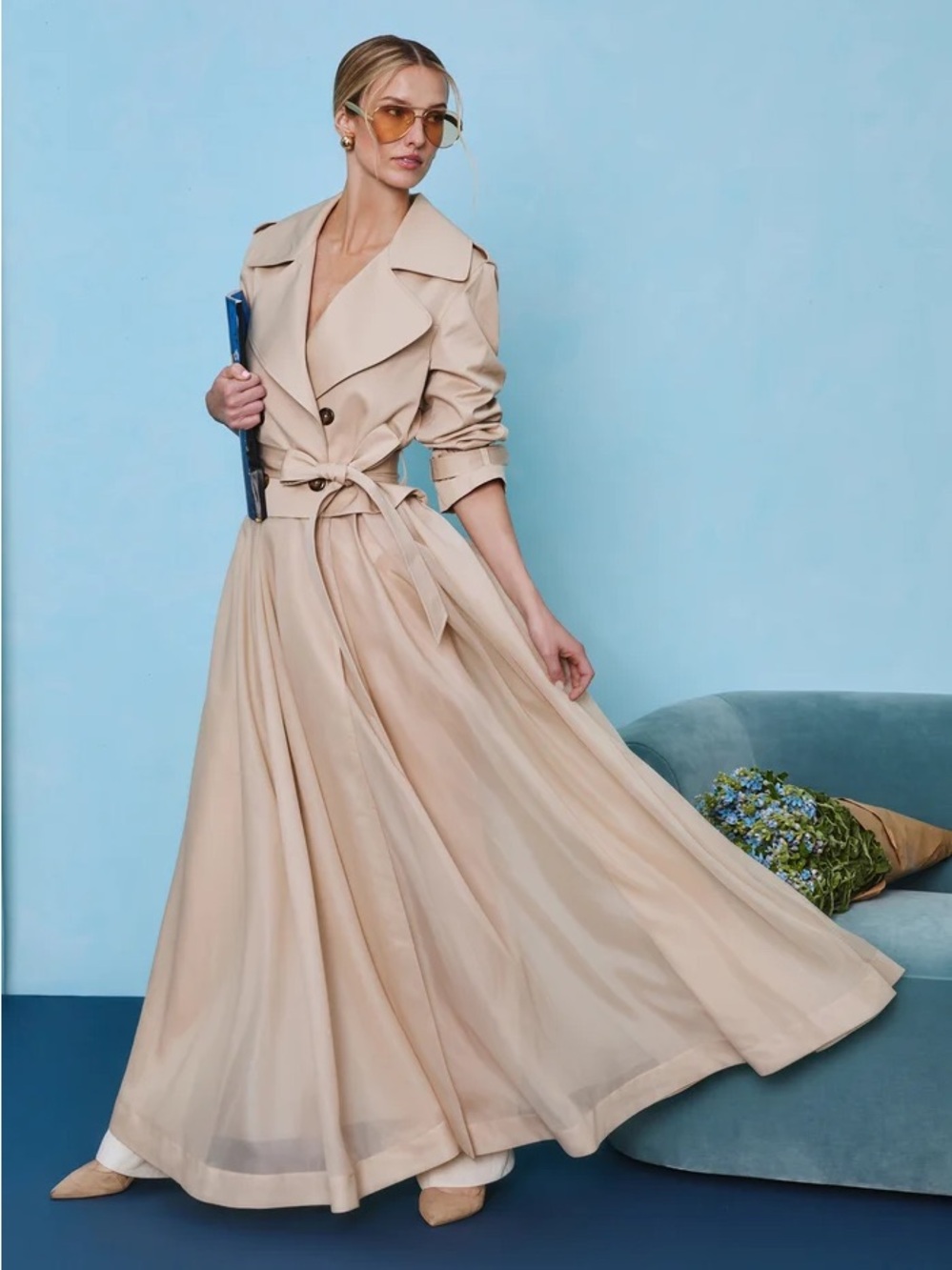 ALICE + OLIVIA NEVADA SHEER COMBO TRENCH COAT SIZE XS NWT - Picture 1 of 8